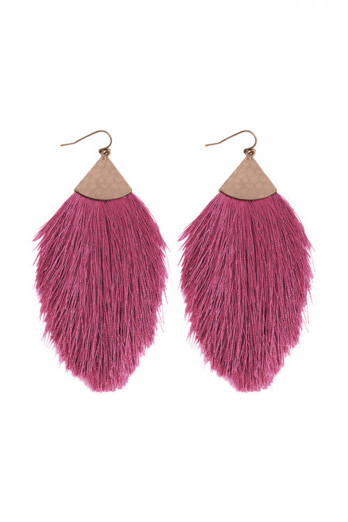 Purple tassel earrings