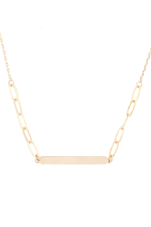 Side bar link pendant chain necklace