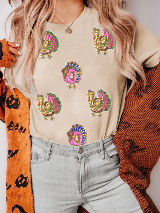 Sequin turkey tee