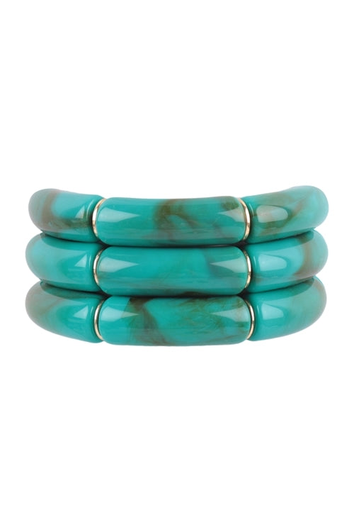 Turquoise tubular beaded bracelet