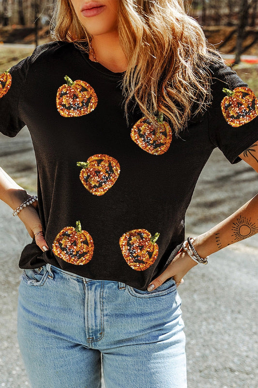 Sequin pumpkin top