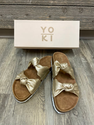 Gold double knotted sandals