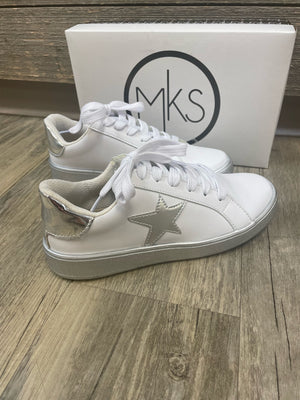 White silver star sneakers