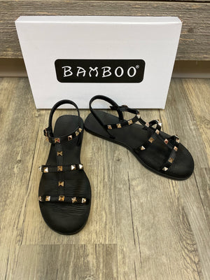 black studded sandals