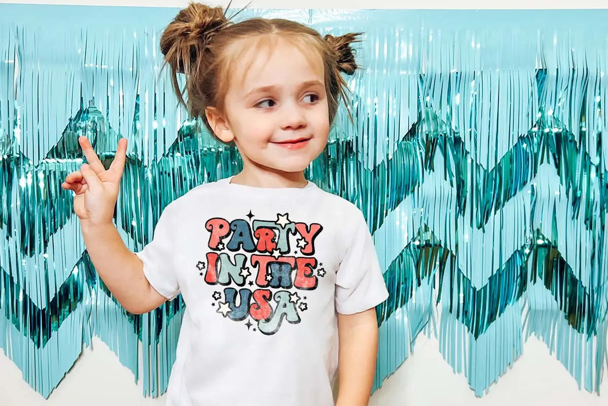 Kids party in the USA tee