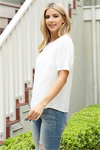 Ivory short sleeve blouse