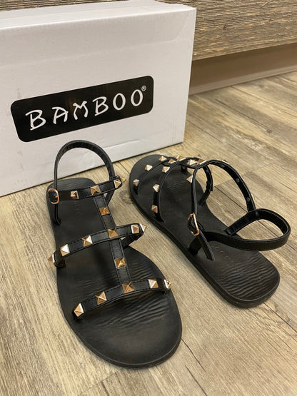 black studded sandals