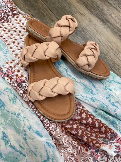 Tan braided sandals