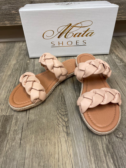 Tan braided sandals