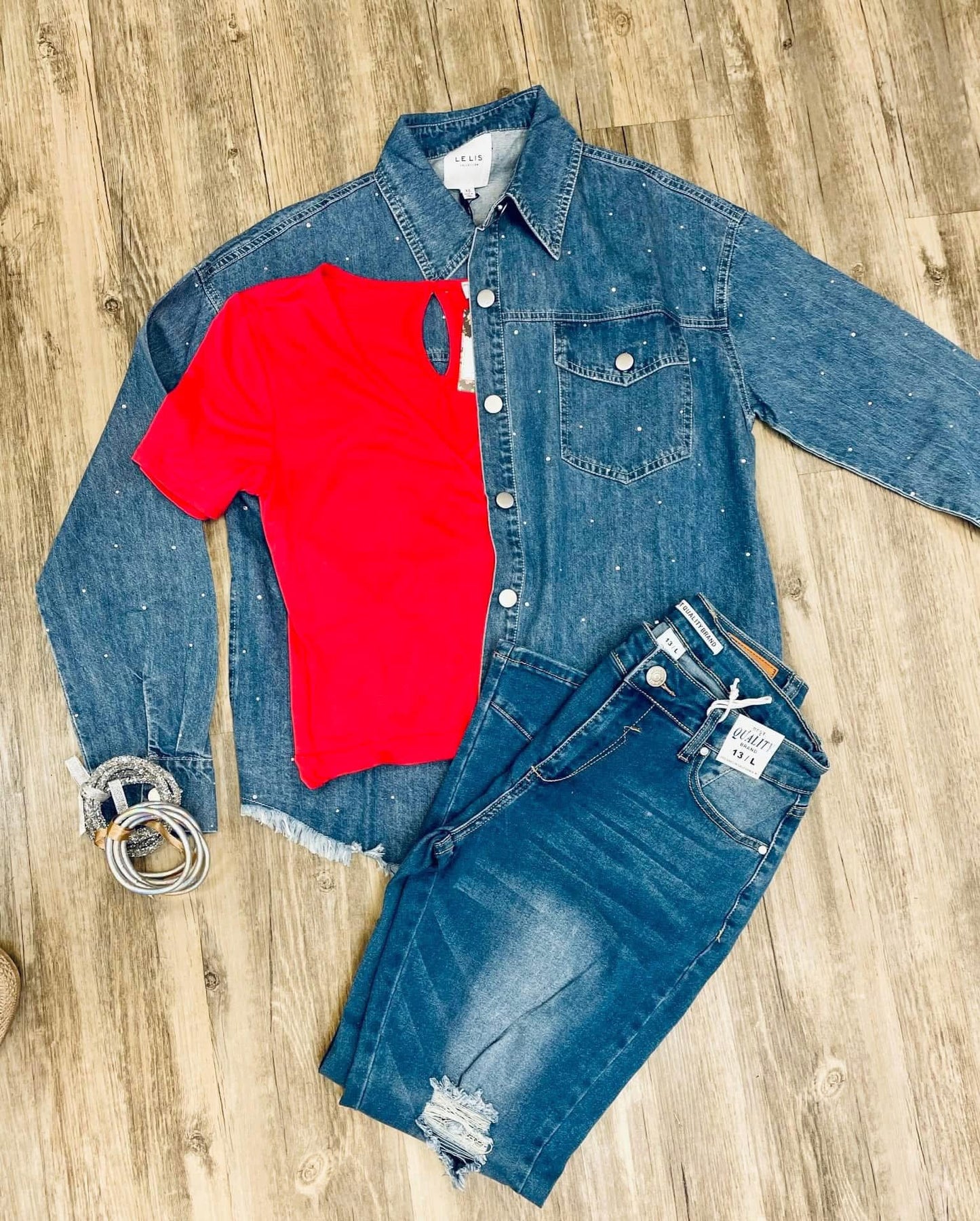 Tomato v-neck bodysuit