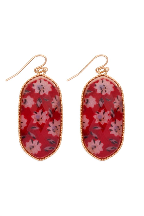 Red floral earrings