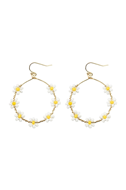 Yellow floral earrings