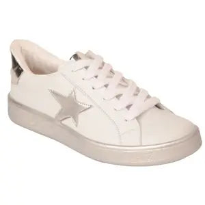White silver star sneakers