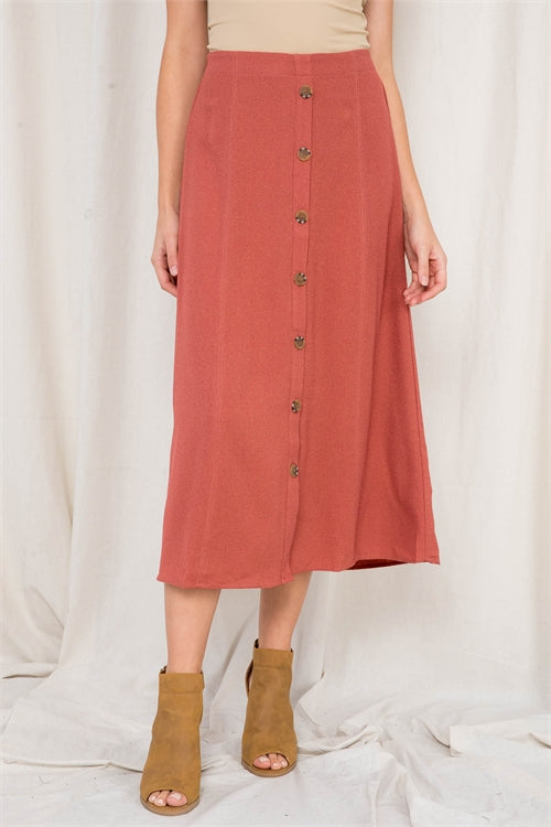 Rust midi skirt