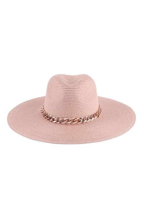 Pink chain summer hat