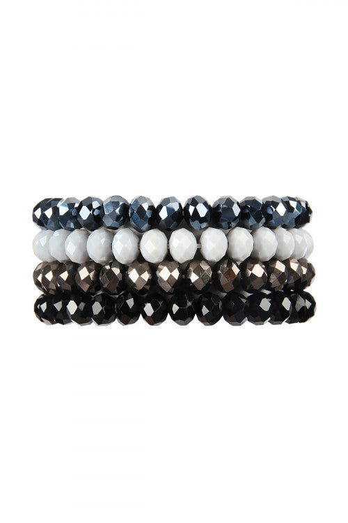 Black crystal beads bracelet
