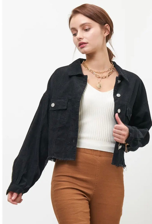 Cropped corduroy jacket