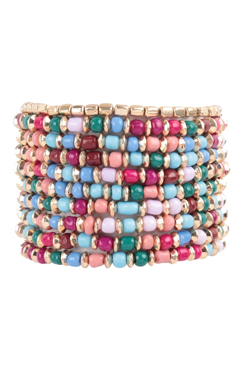 Layered versatile beaded bracelet