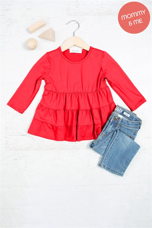 Girls red tiered top