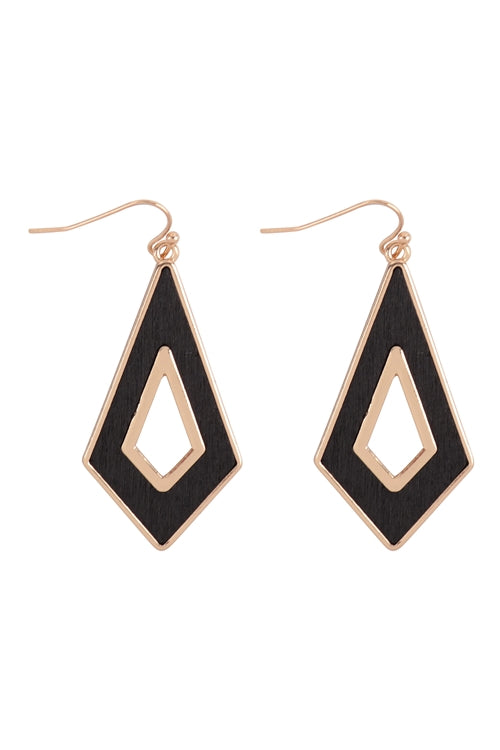 Black Wood/metal earrings