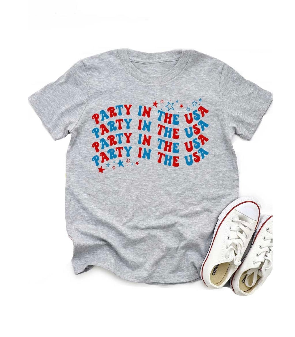 Kids party in the USA tee