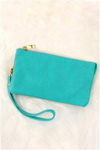 Turquoise clutch/wristlet