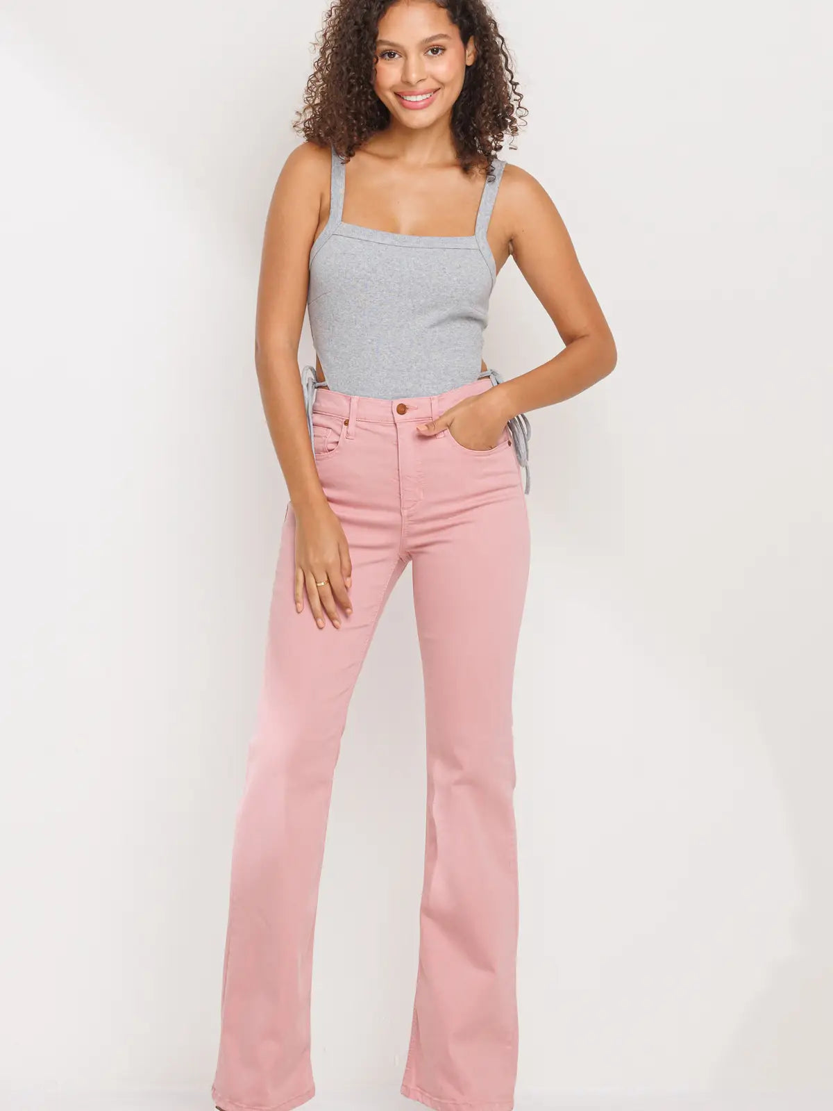 SneakPeek pink high rise bootcut jeans