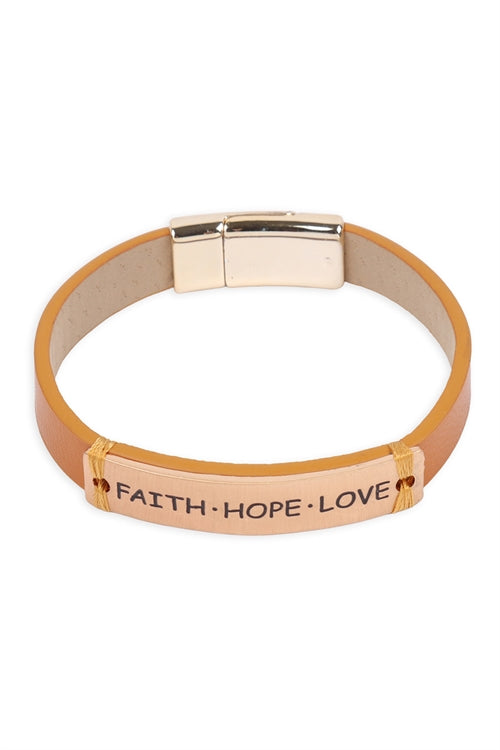 Faith hope love magnetic bracelet