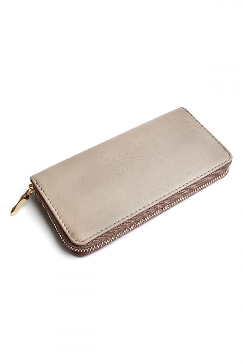 Grey zipper wallet