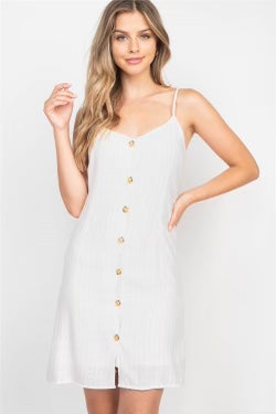White pinstriped dress