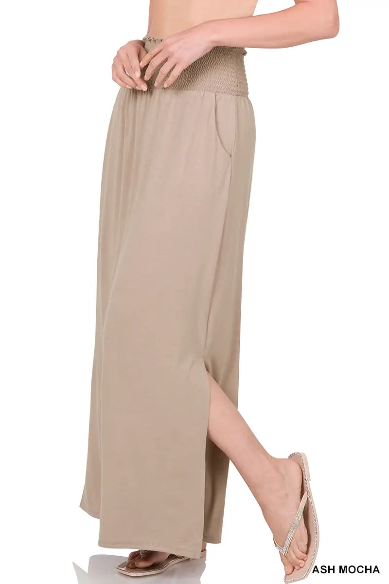 mocha maxi skirt w/ side pockets