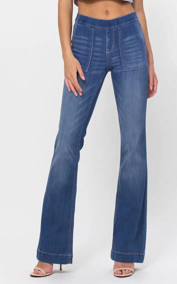 Cello pull on flare jeans
