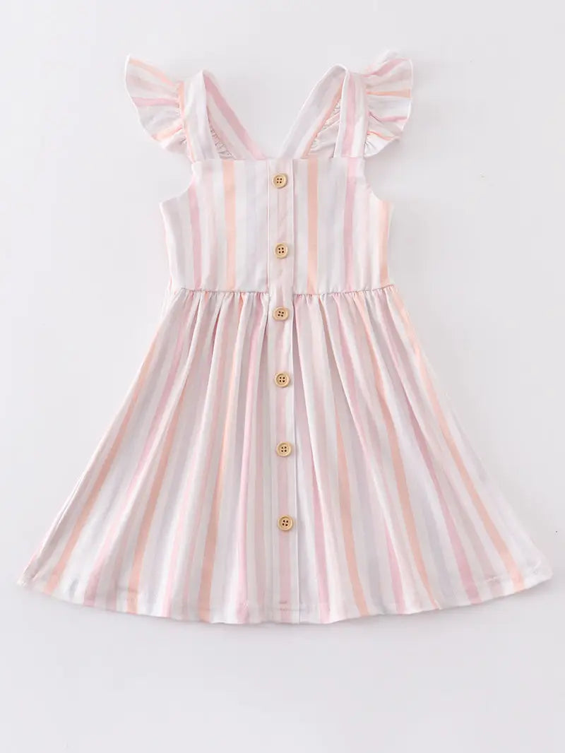 Girls stripe ruffle dress