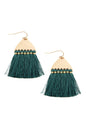 Teal tassel earrings