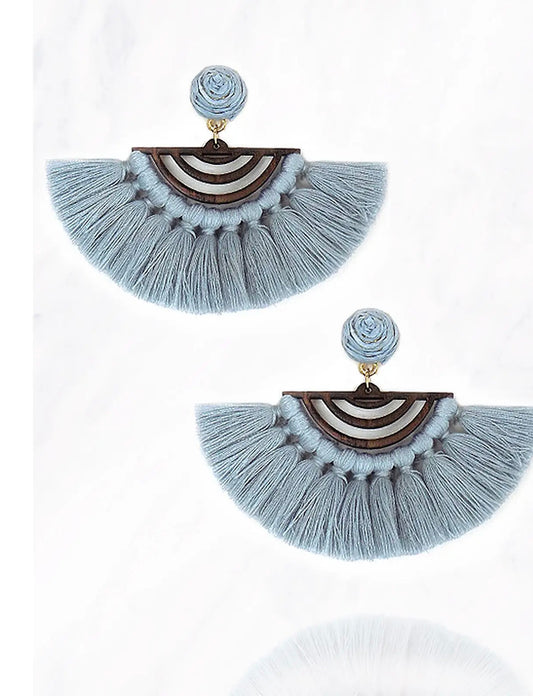 Grey tassel earrings