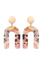 Acetate U earrings-multicolor