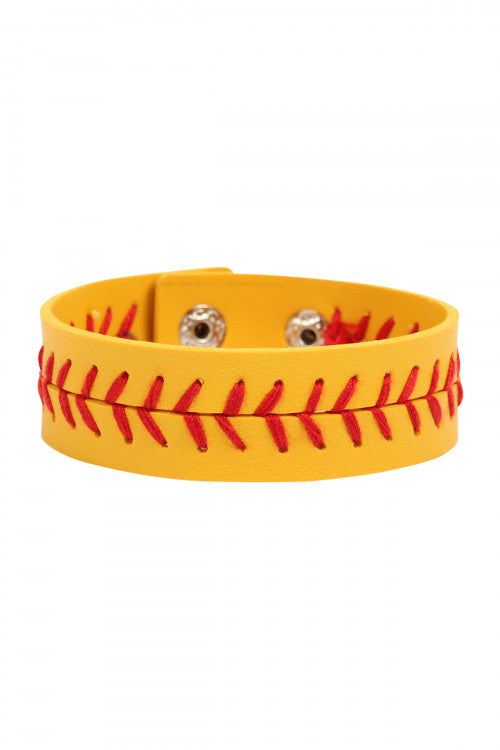 Softball leather bracelets