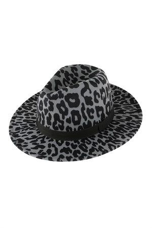 Leopard print fashion brim hat