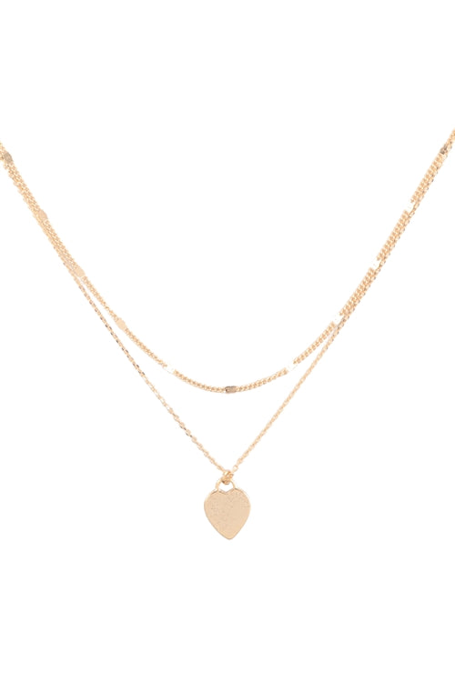 Layered heart necklace-gold