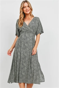 Olive Leaf print dress