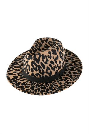 Leopard print fashion brim hat