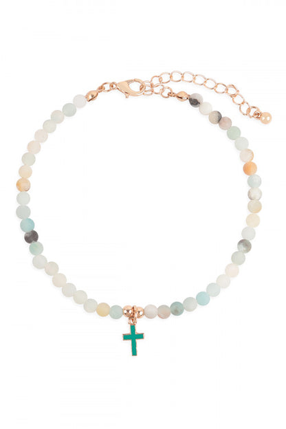 Cross pendant anklet