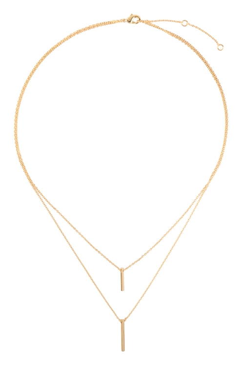 Layered bar necklace-gold