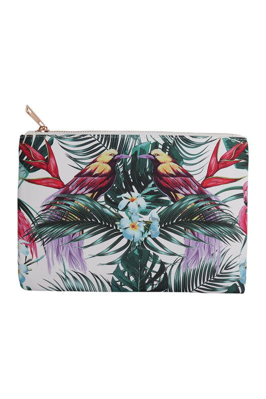 Tropical print pouch