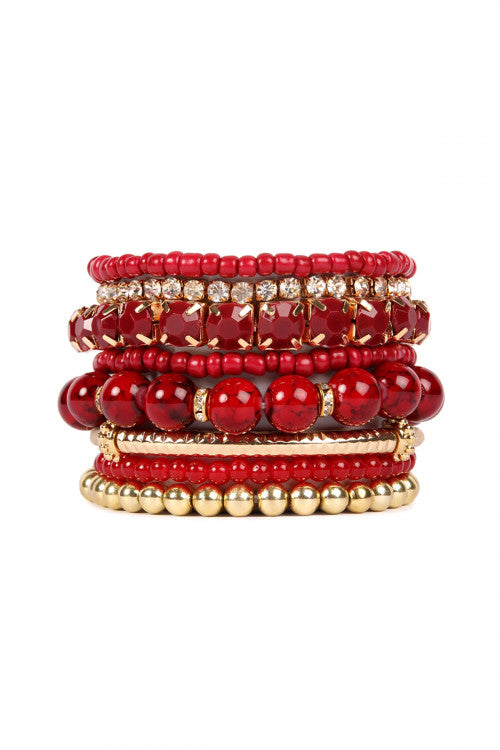 Burgundy/red stretch bracelet