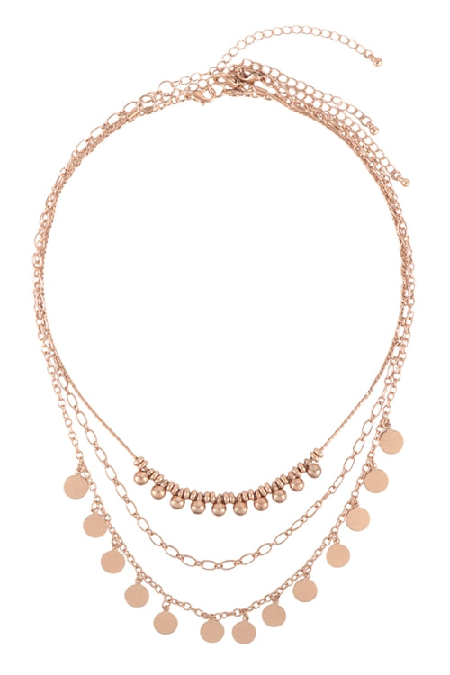 Trio layered gold necklace