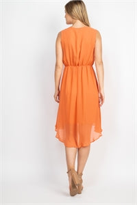 Orange sleeveless dress