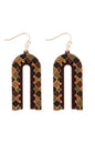 Moroccan layered print earrings-brown/gold/maroon