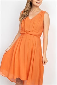 Orange sleeveless dress