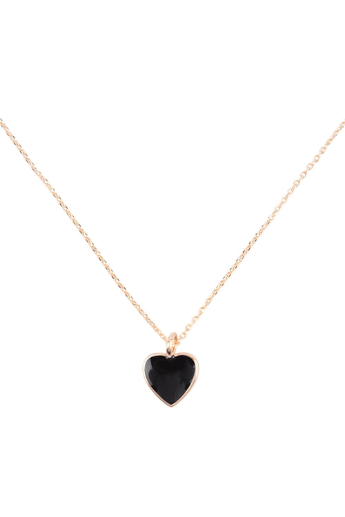 Black heart gold/black necklace